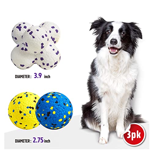 Kimee Dog Balls Tennis Ball Toys Dog Chew Toys For Aggressive Chewers Durable Teething Toys Water Toy Fetch Balls For Large Medium Small Dog And Puppies (4 Balls) #TOP1