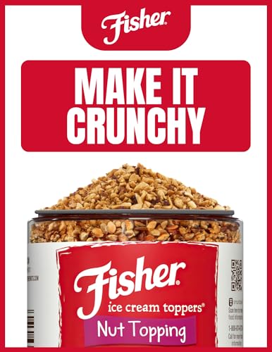 Image of Fisher Mixed Nuts Ice Cream Topping, 5 oz, Peanuts, Almonds, Cashews, Walnuts, Brazil Nuts, Filberts, Pecans, Pistachios & Macadamias, Gluten-Free, No Added Sugars, Ice Cream, Yogurt, Salad Toppings