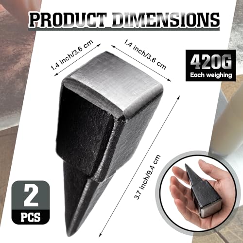 Otoolling 2 Pcs Sharpener Peening Anvil, Drop-forged Steel Scythe Anvil Pointed Striking, Forged Steel, Glossy Surface, Sharp Edge, Short Design, for Peening & Sharpening Scythe Blades - Thumbnail 2