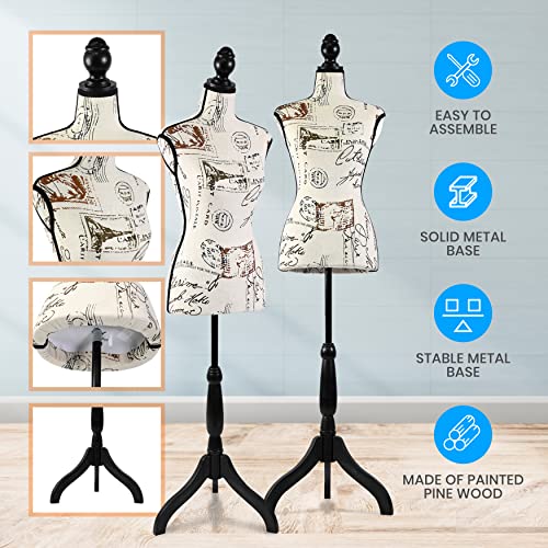 image for SereneLife Female Torso Mannequin Display - Sturdy and Durable, Adjust
