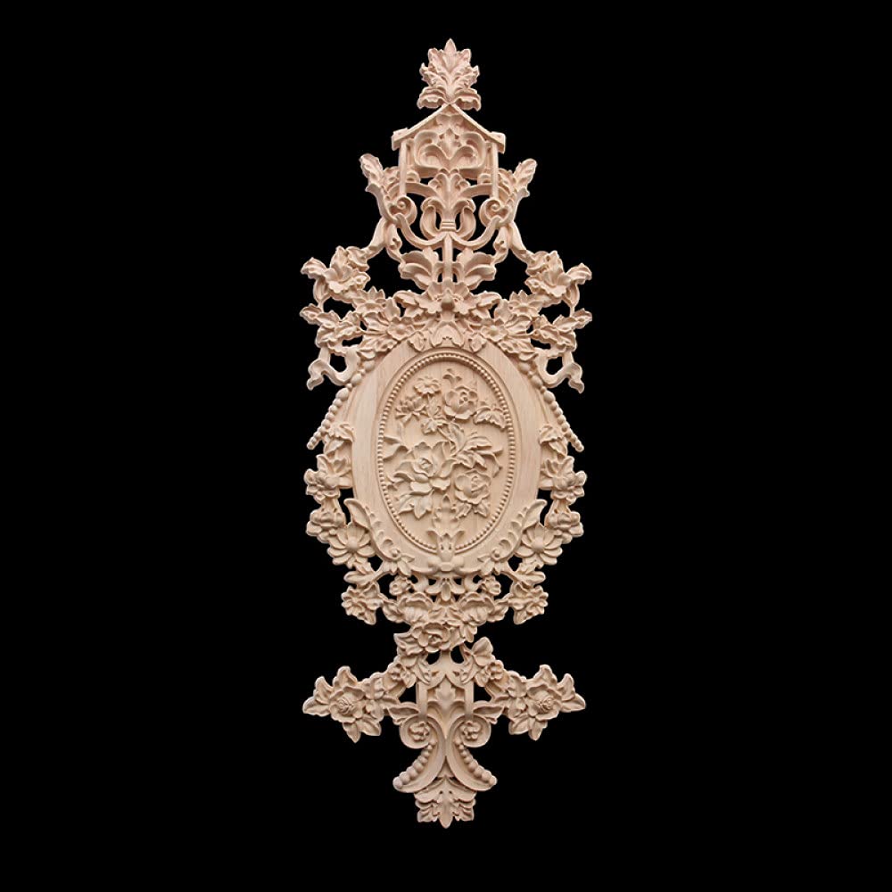 Applique onlay bois rétro ARKERO C210 moulure couronne rose pour décor de meuble