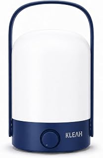 KLEAH Portable Cordless Lantern Table Lamp, 360° Portable Handle, Stepless Dimmer, Powerful Long-Lasting 50hrs, Rechargeable LED Lantern for Camping Bedroom Party, Blue