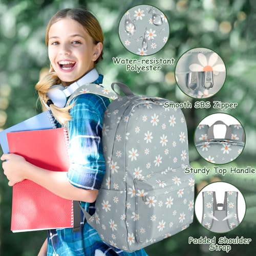 Fiuned Mochila escolar para adolescentes e crianças, conjunto de mochila com lancheira, estojo para