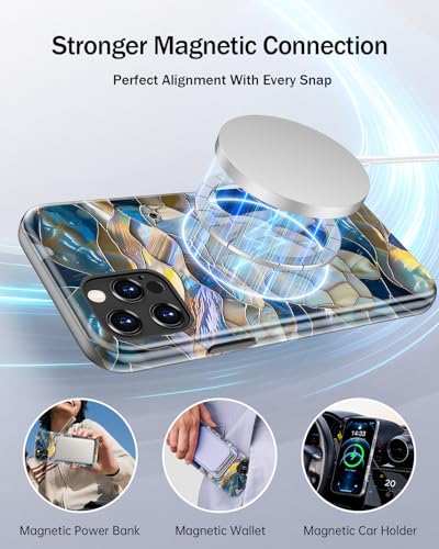 Image of Goodon for iPhone 12 Pro Case /iPhone 12 Case Cute - Wireless Charging Compatible - Dual-Layer Hard Shell + Silicone Cover - Protective Phone Case, Trendy Designs for Women - Abstract Sea Turtle