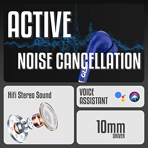 Image of RD TWS-140 Earbuds, 10mm Drivers, 40H Playtime, Upto 80ms Low Latency Gaming Earbuds, ENC Noise Cancellation, Truly Wireless TWS Bluetooth 5.1, IPX4, Voice Assistance | 6 Months Warranty, Royal Blue