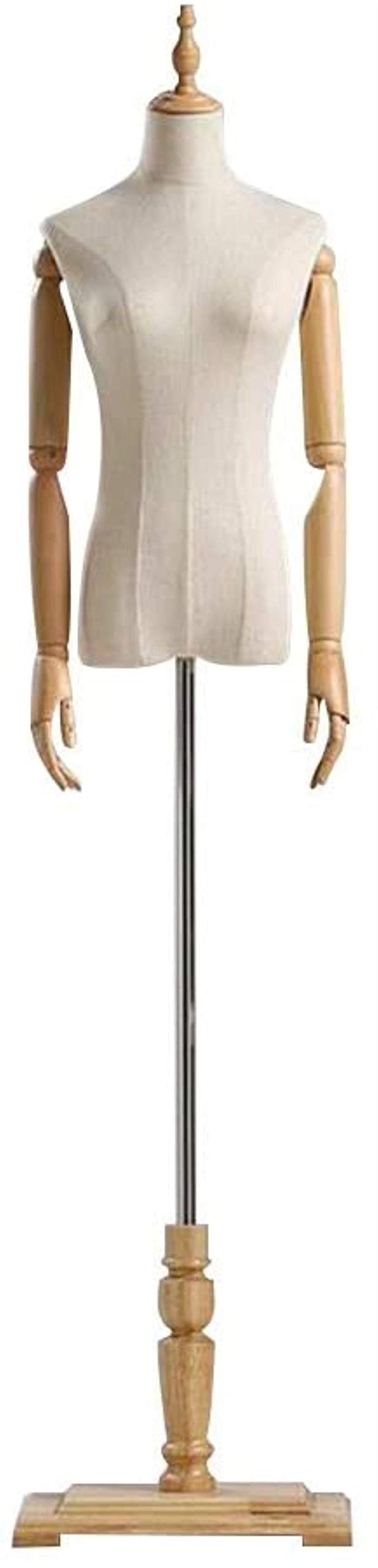 Maniquí femenino de torso blanco con brazos desmontables para sastrería y exhibición de ropa