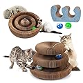 bonitacrylic Magic Organ Cat Scratching Board Recyclable Cat Toy Accordion Round with a Toy Bell Ball, Cat Stratcher Grinding Claw Multi-Shape Tunnel Pad Interactive Foldable for Kitty & Kitten Gift