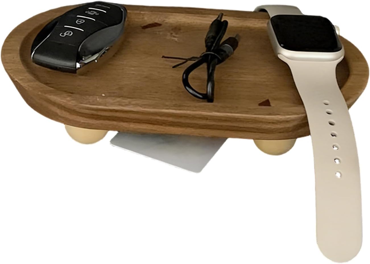 Wood Display Riser | Oval Wooden Small Decor | Perfumes Display Stand - for Home Kitchen Bathroom Sink Toilet Coffee Plant Candle Sponges Perfumes Bar