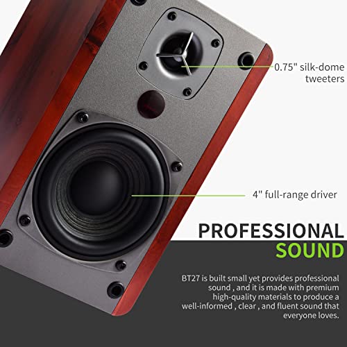 GOBRAN Singing Wood BT27 Enceintes d’étagère Bluetooth Actives avec contrôle et télécommande intégrés – Moniteur de Studio avec 2 entrées de Ligne auxiliaires – 54 Watts (Noyer) - Les Beatles, Paul McCartney, John Lennon, RIngo Starr, George Harrison GOBRAN Singing Wood BT27 Enceintes d'étagère Bluetooth Actives avec contrôle et télécommande intégrés - Moniteur de Studio avec 2 entrées de Ligne auxiliaires - 54 Watts (Noyer) – Image 5