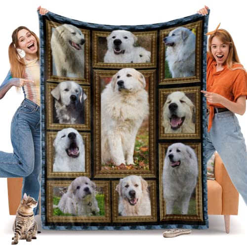 Great Pyrenees Blanket for Mens Womens, Dog Gifts for Women Men, Soft Cozy Lightweight Blankets and Throws for Sofa Living Room Decor, 50" x 60"