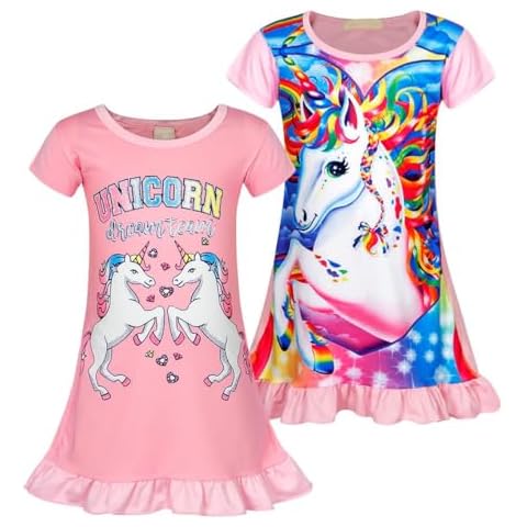 AmzBarley Girls Unicorn Nightdress 5-6 Years Cover