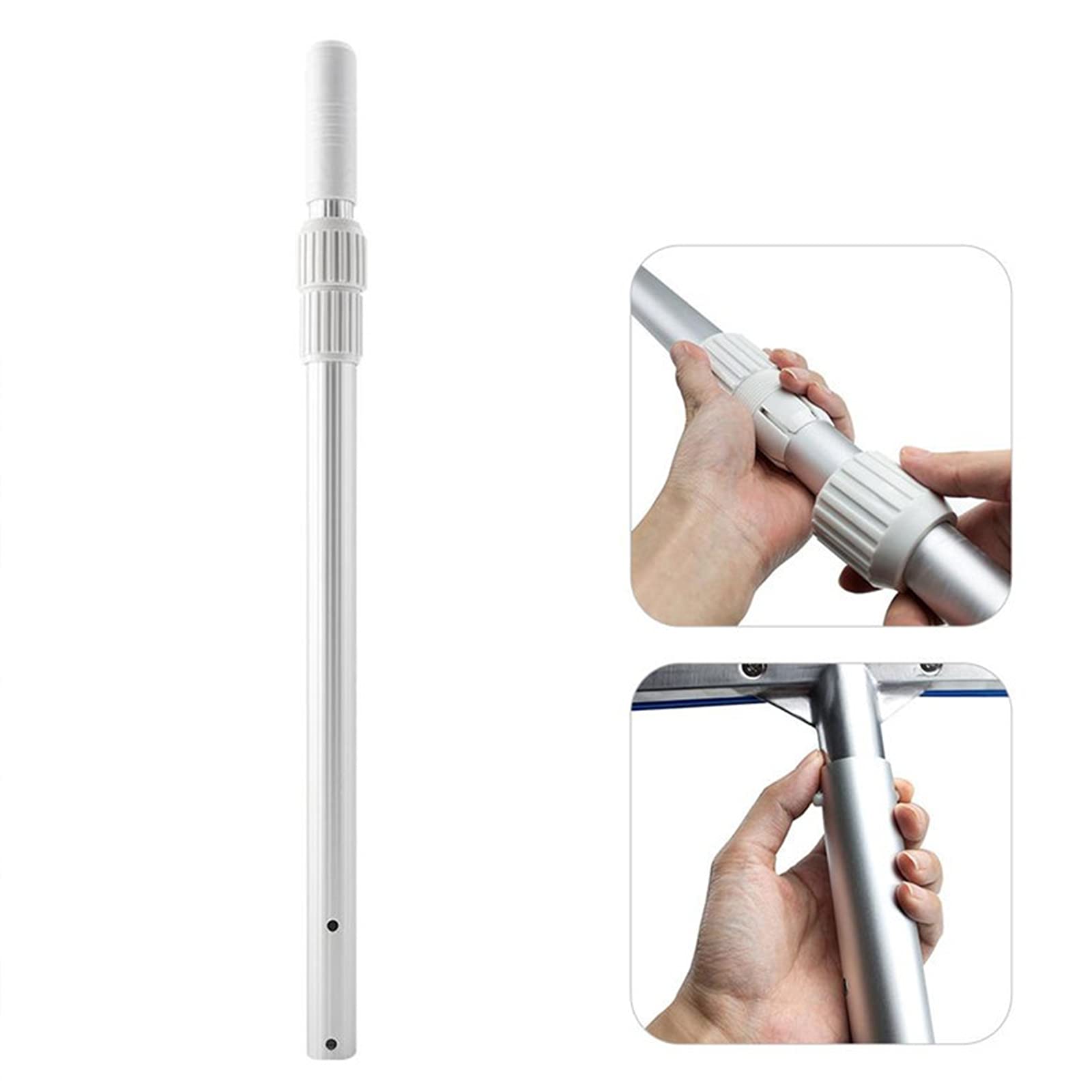 Skimmer portátil para piscina con mango telescópico, herramienta de limpieza ABS para cepillos y red de salvamento