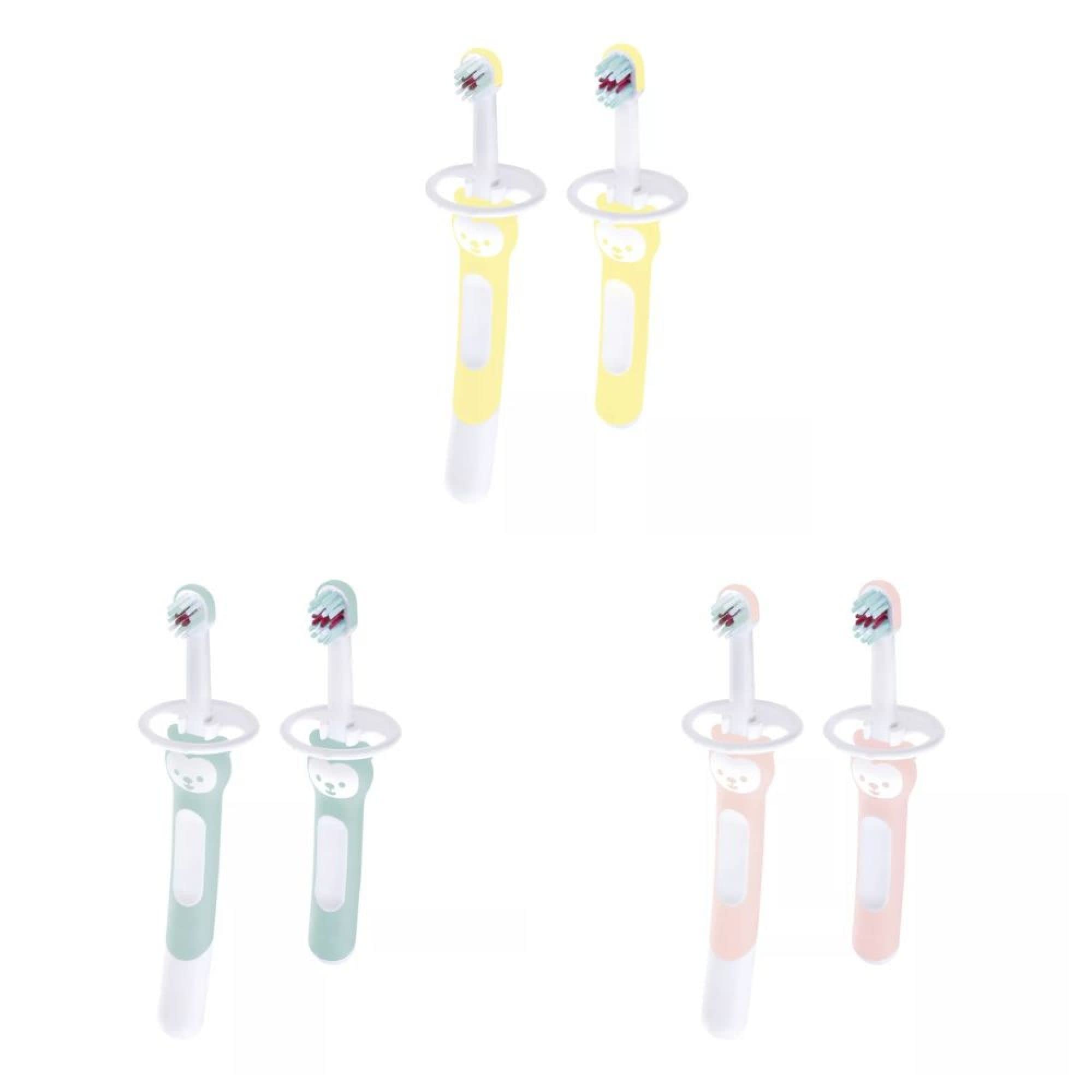 MAM | Kit spazzolini da denti - 1 spazzolino da denti + 1 spazzolino da denti bambino - per imparare a spazzolare i denti in 2 fasi - con scudo protettivo - a partire da 5 mesi
