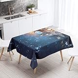 Fansu Kerst Tafelkleed Rechthoek, Creatief 3D Decoratief patroon Polyester Waterdichte Tafelhoes, Multifunctioneel Decoratief voor Party Banket Tuin Outdoor of Indoor (Kerstballen, 140x160cm)