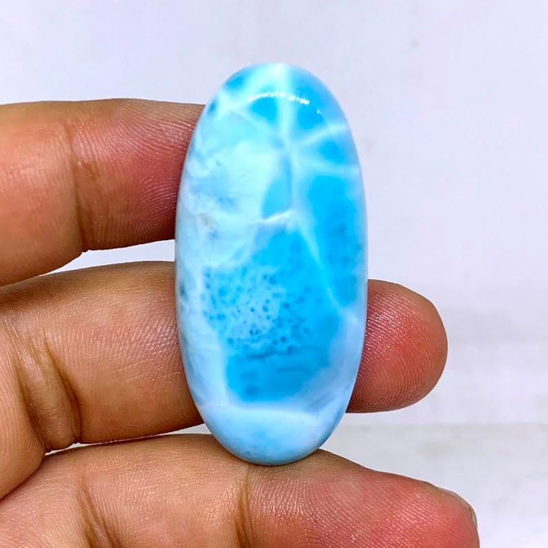 Larimar naturel cabochon ovale 45x20mm pour création de bijoux DIY - 2