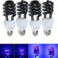 MASUNN UV Ultravioleta Espiral Baja energía Ahorro CFL Bombilla E27 Tornillo Bombilla de luz negro-30w