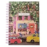 Graphique Hardbound Spiral Journal, 160 Ruled Pages Hard Cover Notebook, Diary, Lists, Record Month and Date, Premium Paper, Joyful Landscapes, 6” x 8”