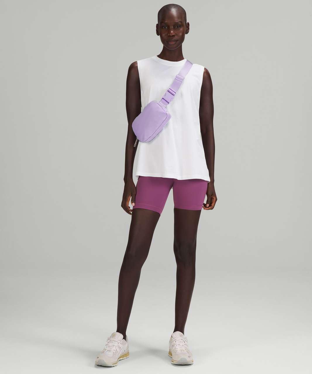 Cross Body Fanny Packs for Women Fashion Waist Bag Pouch Nylon Small Travel Crossbody Bags Mini Purse Everywhere Belt Bag Bum Bag Adjustable Strap for Workout Running Hiking Lavender Fog - Image 8