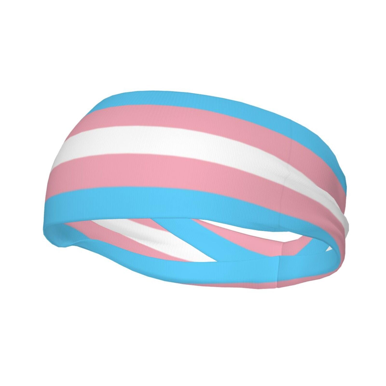 Transgender Pride Flag Headbands for Women Men Sports Headband Outdoor Interior Breathable Sports Wicking Hair Ties Leisure Hair Bands