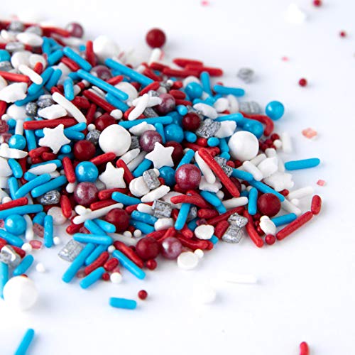 Sweets Indeed Sprinkles, Edible Sprinkle Mix, Red White Blue, Perfect For Cake Decorations, Baking, Ice Cream, Cookies, Cupcake Topper 6.5 Ounces (Patriotic) #TOP1