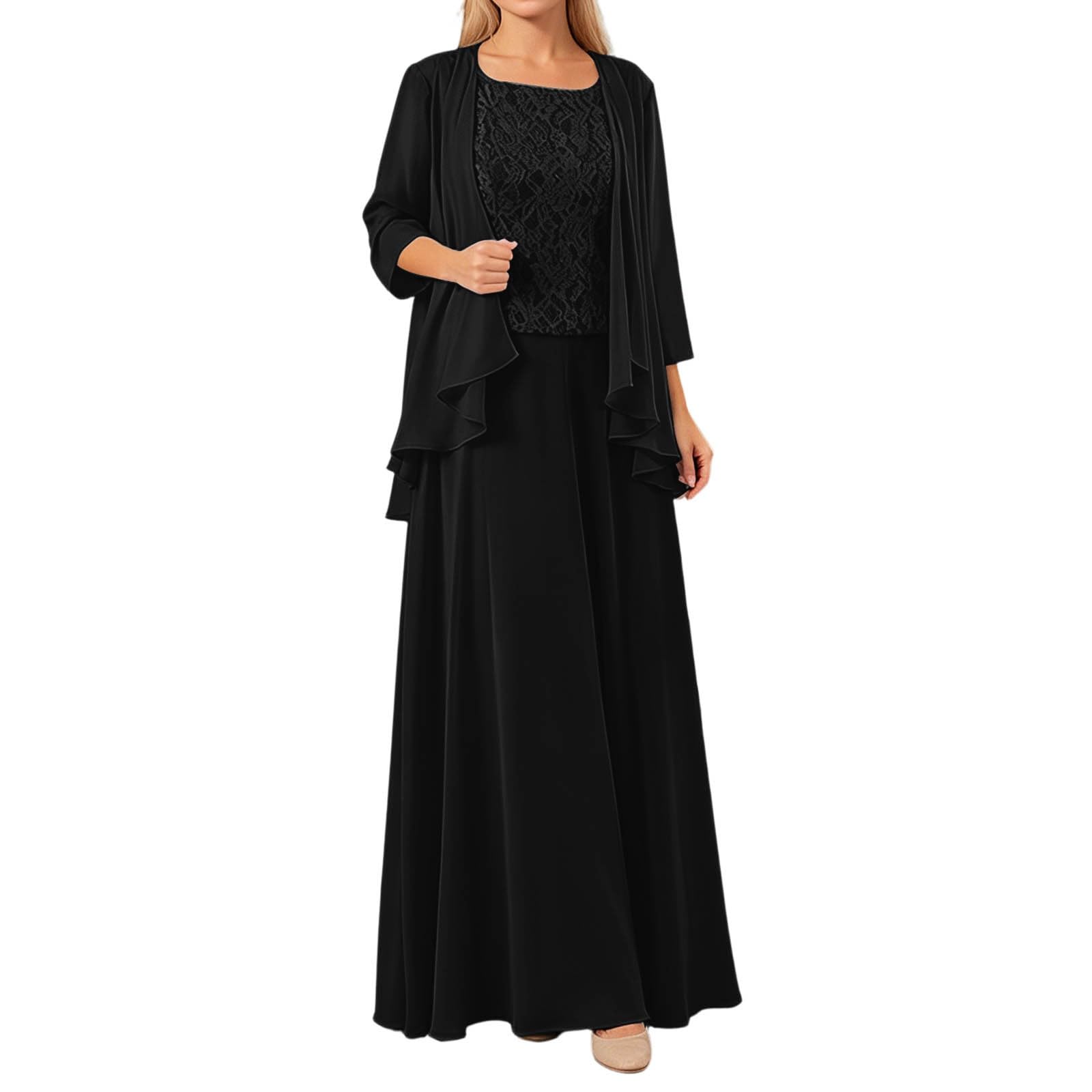 Elegante Completo a Tre Pezzi con Gonna Lunga per Occasioni Formali, Abito Snellente Perfetto per Feste e Balli di fine Anno.