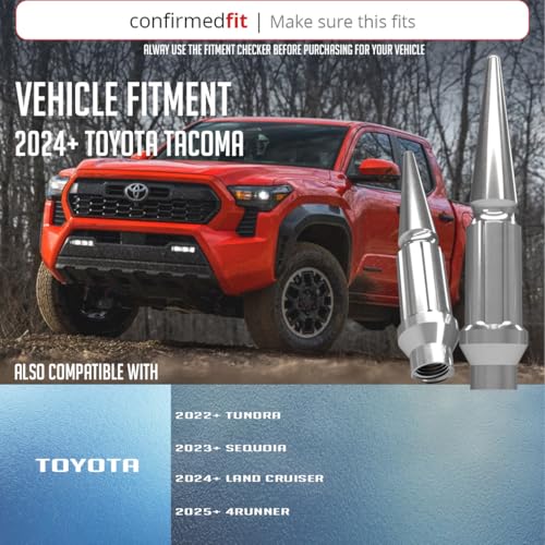 Image of Wheel Accessories Parts 24 Pcs M14x1.50 14x1.5 Thread ET Spline Spike 4.75 inch Long Chrome Truck Spline Hex Fits Toyota Tacoma Rundra 4Runner
