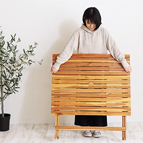 ヤマソロ ガーデンテーブル 90幅 90×70 折りたたみ 天然木 アカシア材 屋外 室内 庭 キャンプ アウトドア ルーニ Luni 82-671 7枚目