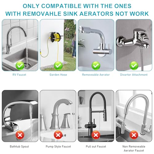 16 Stück Wasserhahn Adapter Set, Wasserhahnadapter mit Innen- & Außengewinde Messing Gewindeadapter inkl. Dichtungen, Belüfter-Anschluss für Küche Spültischarmatur Gartenschlauch & Wasserfilter