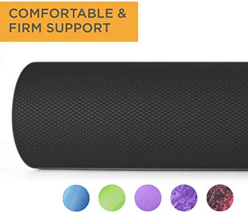 Maximo Fitness Foam Roller - Exercise Rollers for Trigger Point Self Massage and Muscle Tension Relief, 15cm x 45cm Massager for Back, Legs, Workouts, Gym, Pilates and Yoga, Black