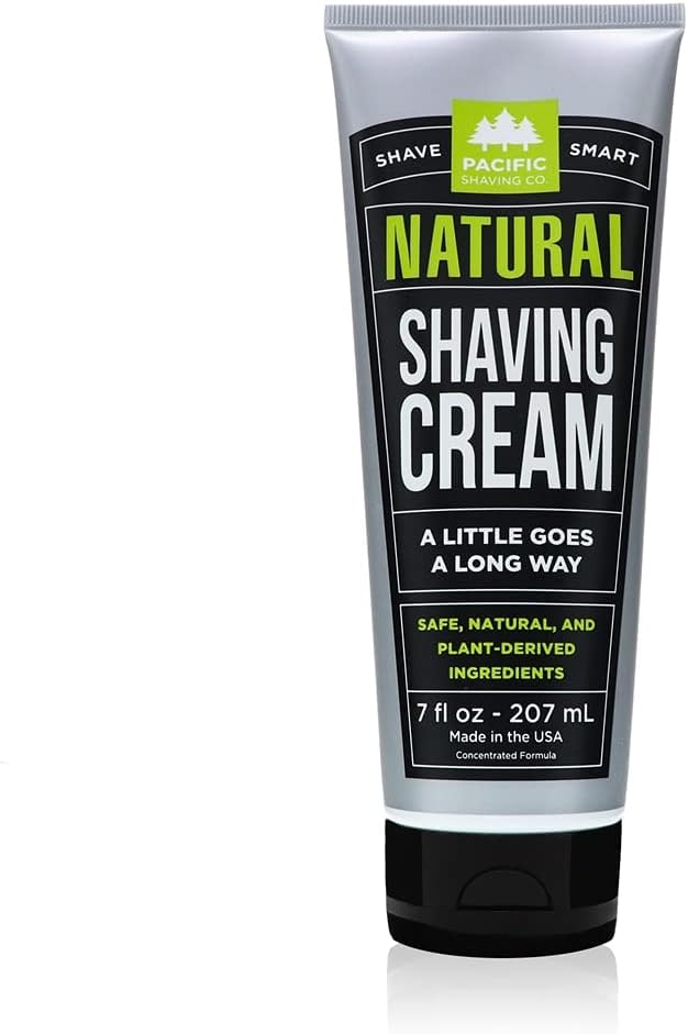 Natural Shaving Cream - Shea Butter + Vitamin E Shave Cream for Hydrated Sensitive Skin - Vegan Formula for a Smooth, Anti Redness + Irritation Free Shave Cream (7 Oz)
