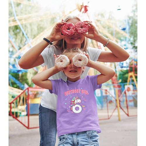 Birthday Girl Shirt Unicorn 2-6 Birthday Tshirts Cotton Short Sleeve Tees3