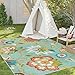 Lahome Floral Indoor Outdoor Rug, 5x8ft Non Slip Outdoor Patio Rug for Camping Picnic, Portable Outdoor Carpet for Balcony Deck Backyard, Washable RV Mat Outdoor Rugs for Living Room Bedroom,Multi