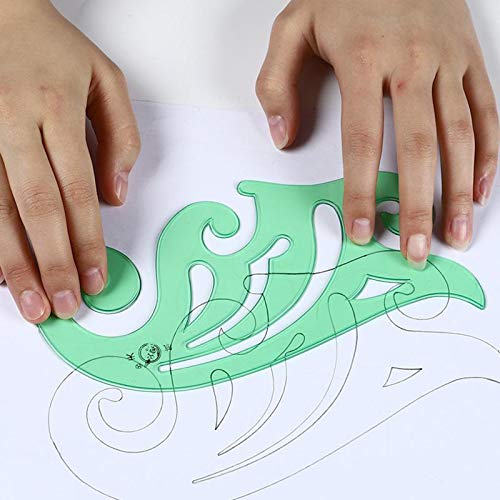 12Pcs Geométrica Desenho Template Régua de Medição, Ferramentas Régua de Plástico para Estudar, Elab