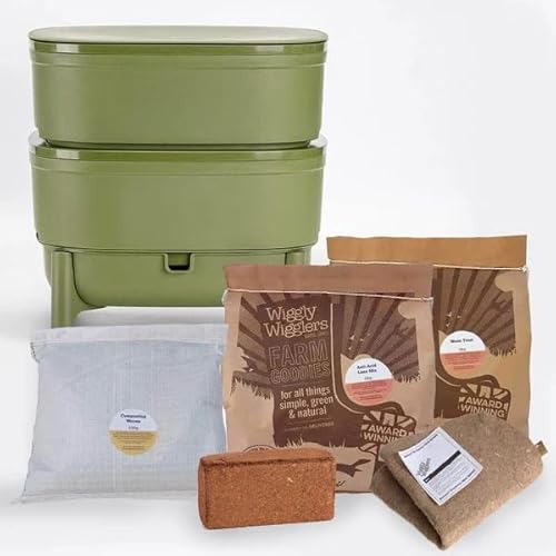 Wiggly Wigglers Compact Worm Farm Compost Bin (Green)