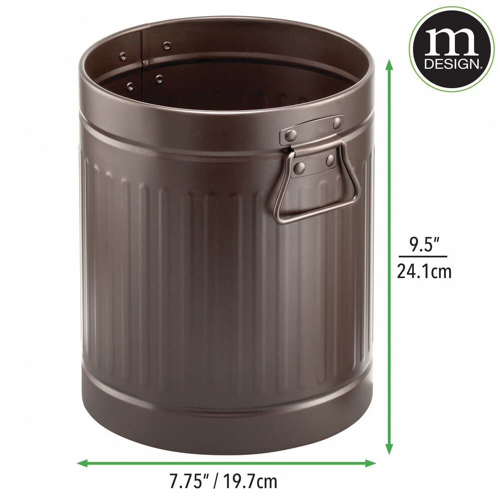 Amazon.com: mDesign Steel Metal 2 Gallon/7 Liter Trash Can
