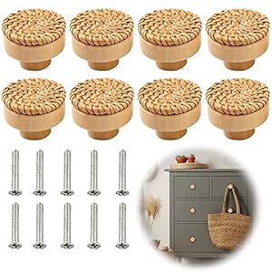 Lnjya Rattan Möbelknöpfe 8 Stück Set