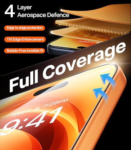 Image of TORRAS for iPhone 17 Pro Screen Protector | Mil-Grade Shatterproof Screen Guard | 9H+ Aerospace Tempered Glass | Anti-Scratch Full Coverage Fit | Bubble Free | One-Step Installation | 6.3''2 Packs