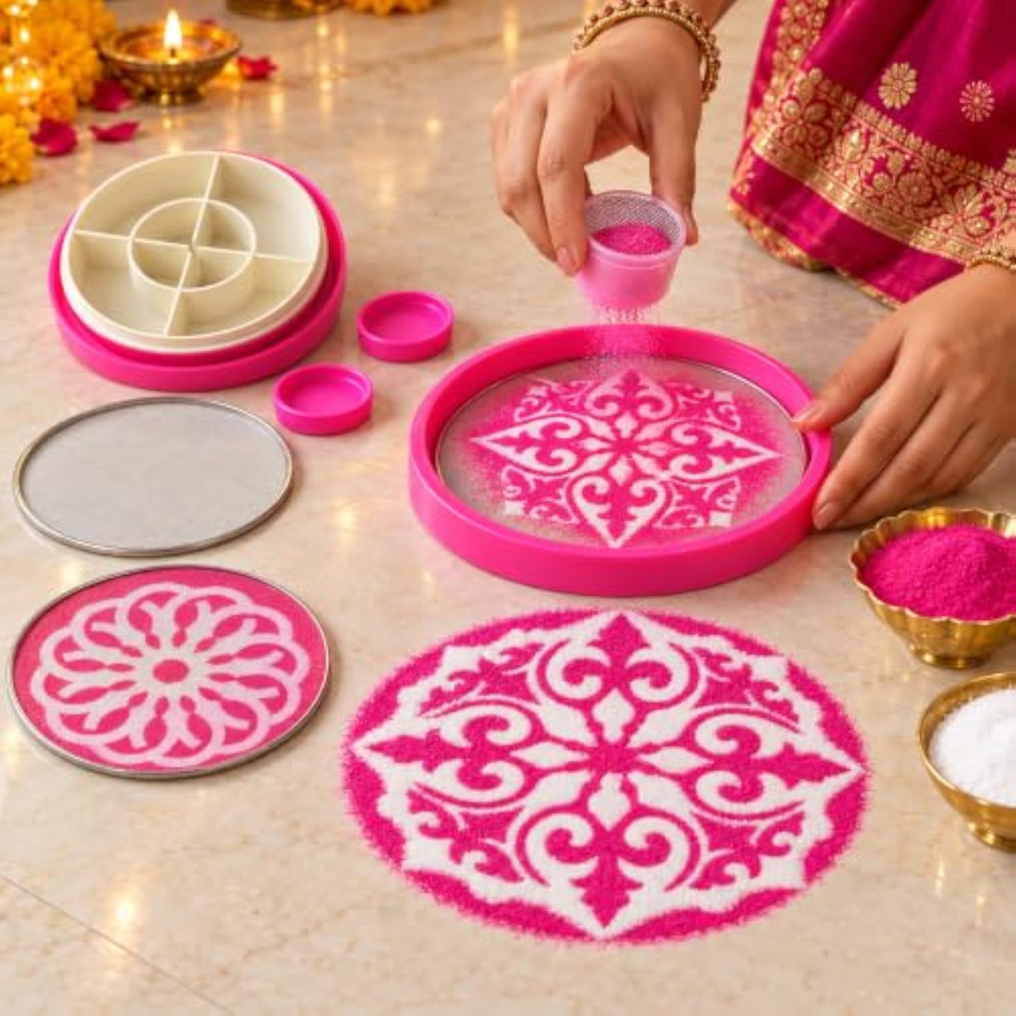 Magic Rangoli Making Kit Box, Creative Craft Set