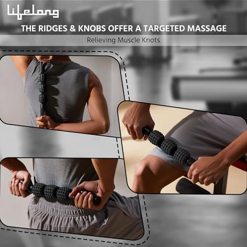 Lifelong Massage Stick - Muscle Roller Massager Stick for Muscle Pain Relief, Tightness, Cramp Recovery-Deep Tissue Massage Roller for Body, Neck, Shoulder, Back, Hand, Waist-Massage Stick for Workout view 2
