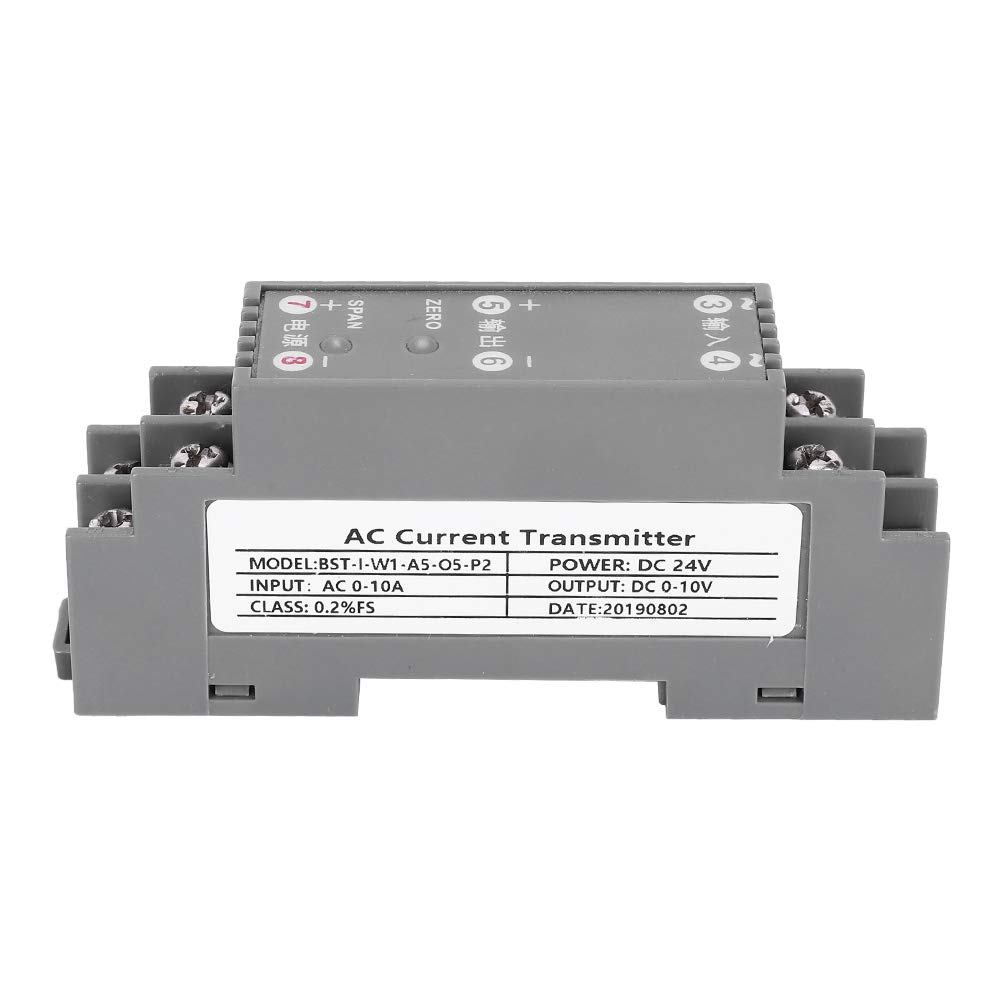 Transductor de Corriente AC, Sensor de Corriente 0-10A, Transmisor de Señal DC 0-10V, Conversor de Medición para Monitoreo Eléctrico Industrial