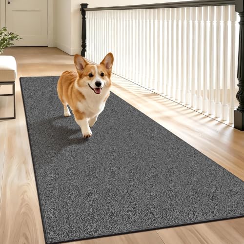 Waterproof 2x6 Runner Rug Non Slip Floor Runners for Dogs, Black/Gray