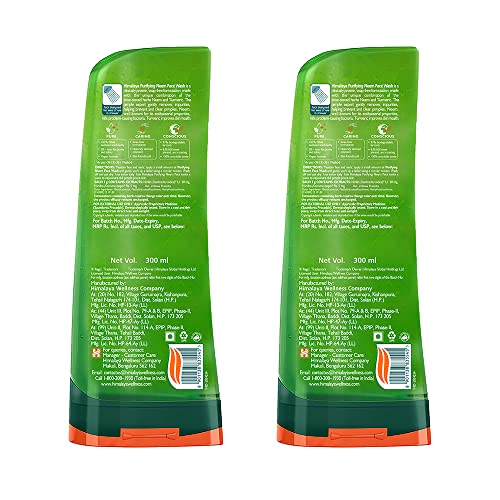 Image of Himalaya Purifying Neem Face Wash|Clears and Prevents Pimples & Acne|Made with 5 parts of Neem|New & Best Ever clinically Proven formula|Gently Cleanses|For men and women|300 ml (Pack of 2)