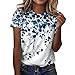 Xmiral T-Shirt da Allenamento a Maniche Corte con Stampa di Foglie estive da Donna con Stampa o Collo T-Shirt Casual Larghe Grembiule per Lavoro