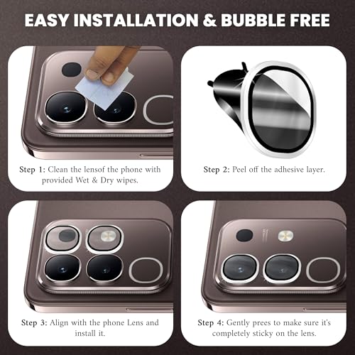 Image of ArmourPro Camera Lens Protector for Vivo Y31 Pro (6.72 Inches) Tough HD Individual Aluminum Alloy Rings 9H Camera Cover, Scratch-Resistant,Camera Lens Protection| Silver, 1 Pack