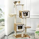 🐾Nicht nur Kratzbaum, sondern auch professioneller Service - Solange Sie während des Gebrauchs Probleme haben, zögern Sie bitte nicht, uns rechtzeitig zu kontaktieren. Wir werden unser Bestes tun, um dies für Sie zu lösen. Alle unsere Ziele sind es, Ihr Haustier glücklicher zu machen.