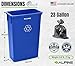 Alpine Commercial Slim Trash Can 23 Gallon - Set of 3 Tall Blue Recycle Bin – Space-Saving, Leakproof Plastic Waste Receptacles for Office, Janitorial & Public Use
