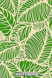  Notebook: Summer Leaves Green , Journal for Writing, College Ruled Size 6\" x 9\", 110 Pages