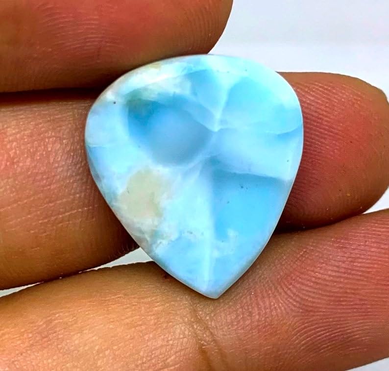 Larimar naturel en cabochon poire 21x18x5mm pour création de bijoux