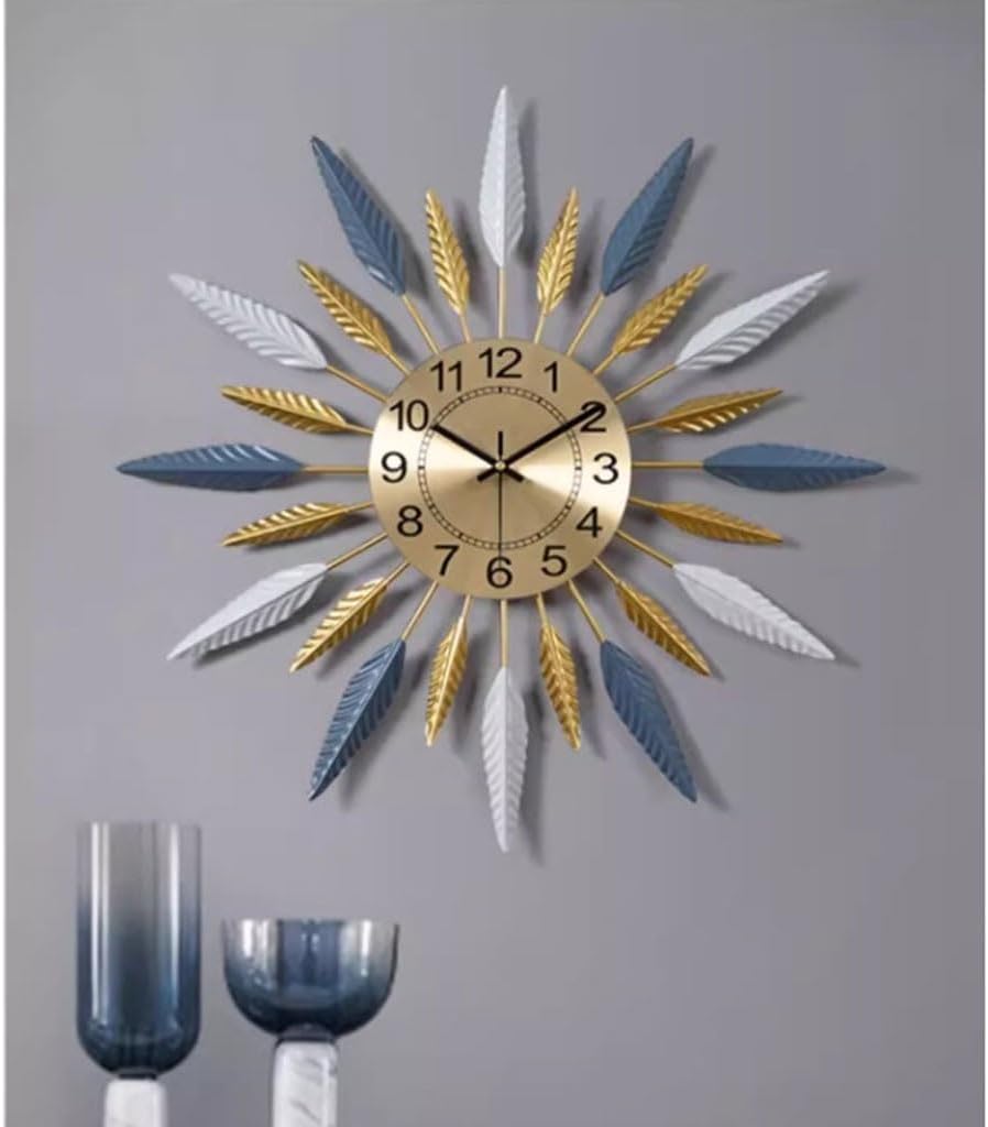 Wall Clock Creative Restaurant Decoration Clock Wall Clock Light Luxury Modern Atmosphere Living Room Wall Clock Home Art Clock for Wall(Small)