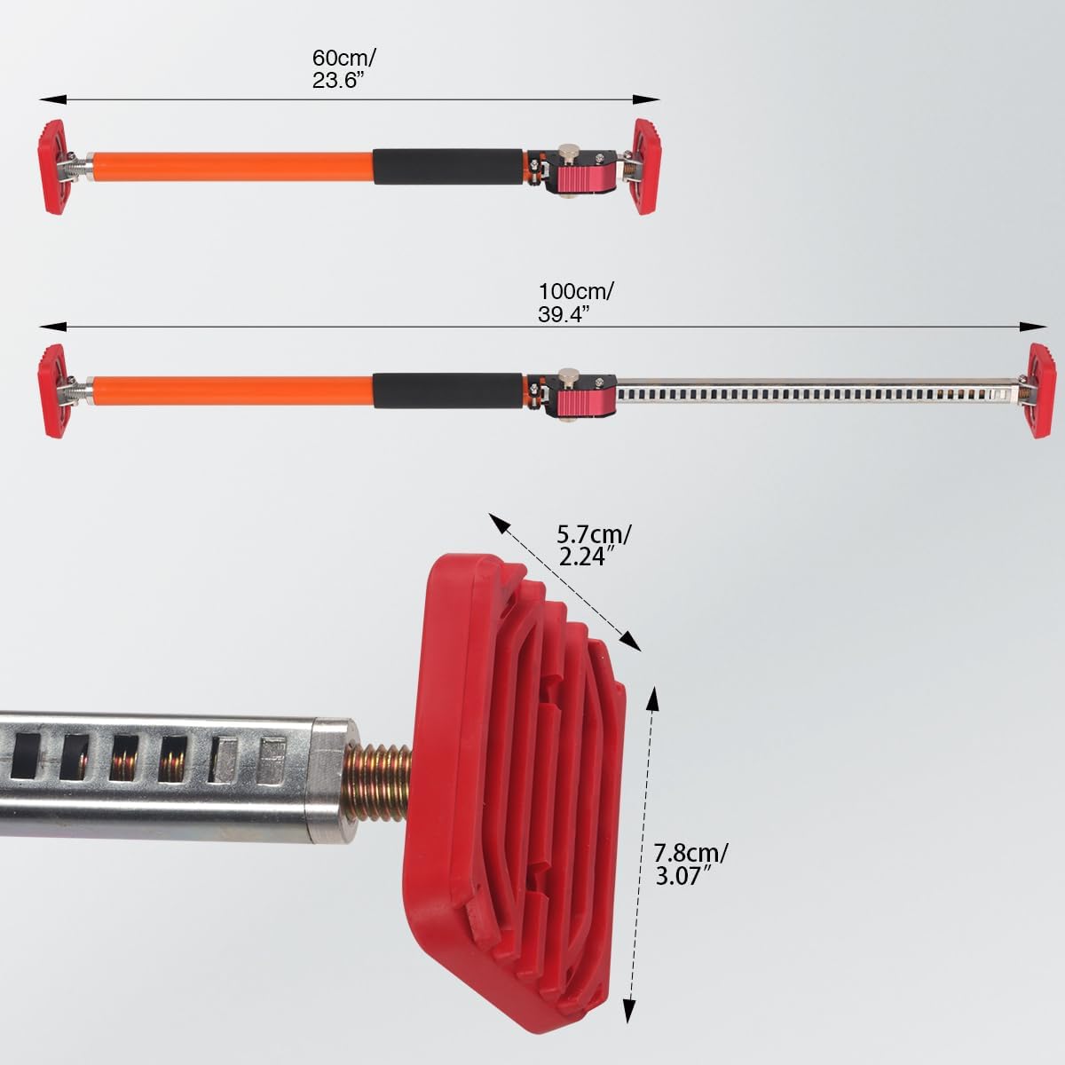 3rd Hand Support System, 264LBS Capacity per Pair | Extends from 23.6'' to 40'', Adjustable Support Pole for Cabinet Installing Cargo Bars Drywall Support, 2 Pack